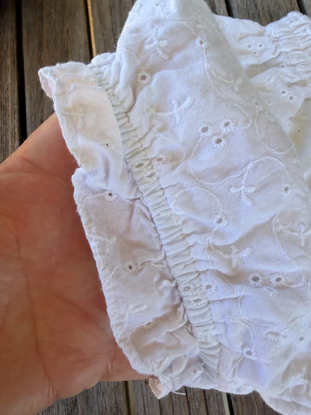 Vintage Gymboree Rainbow Tag White Eyelet Lace Bubble Bloomer Shorts X-Small GUC